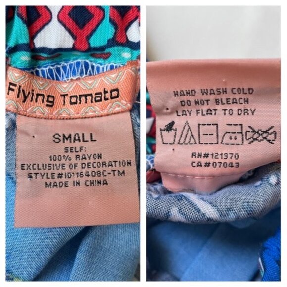 Flying Tomato Womens Small Blue Floral Print High Low Off Shoulder Smocked Maxi - Picture 7 of 7